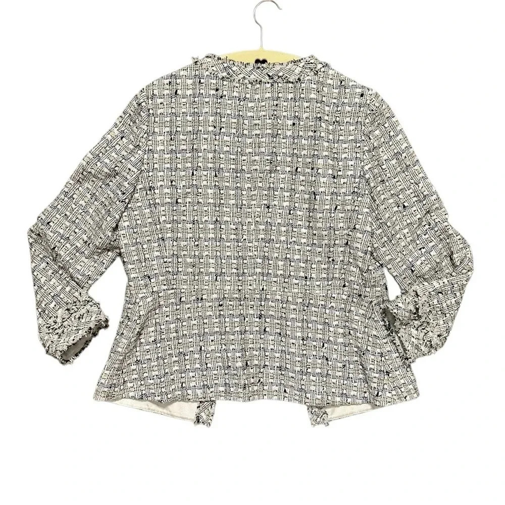 Lafayette 148 Noelle Tweed Boucle Jacket Black White Sz 6 - Picture 6 of 9